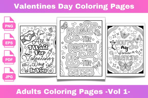 Valentine's Day Adult Coloring Pages Collection