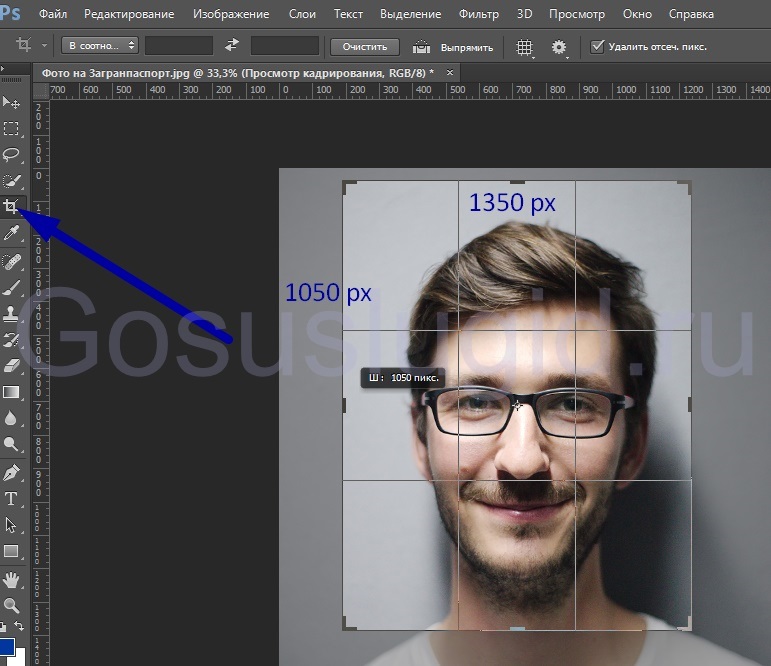 Обрезать фото 35 на 45 онлайн для загранпаспорта