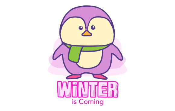 Winter Penguin Coloring Page