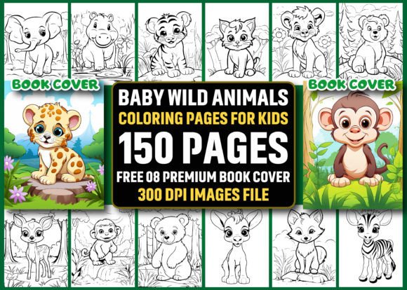 Baby Wild Animals Coloring Pages Preview