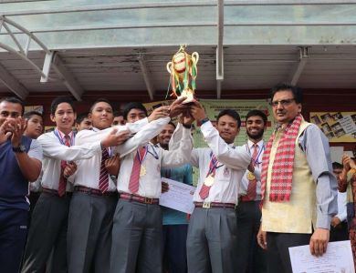 Award Distribution of 3rd Inter School Indoor Cricket Tournament.