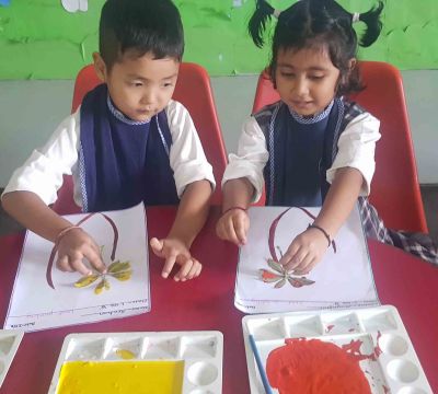 Leaf Printing Activity for Kindergarten Students