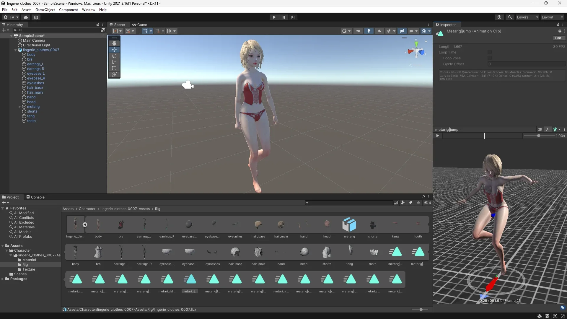 Lingerie Clothes 0007 Rigged FlippedNormals
