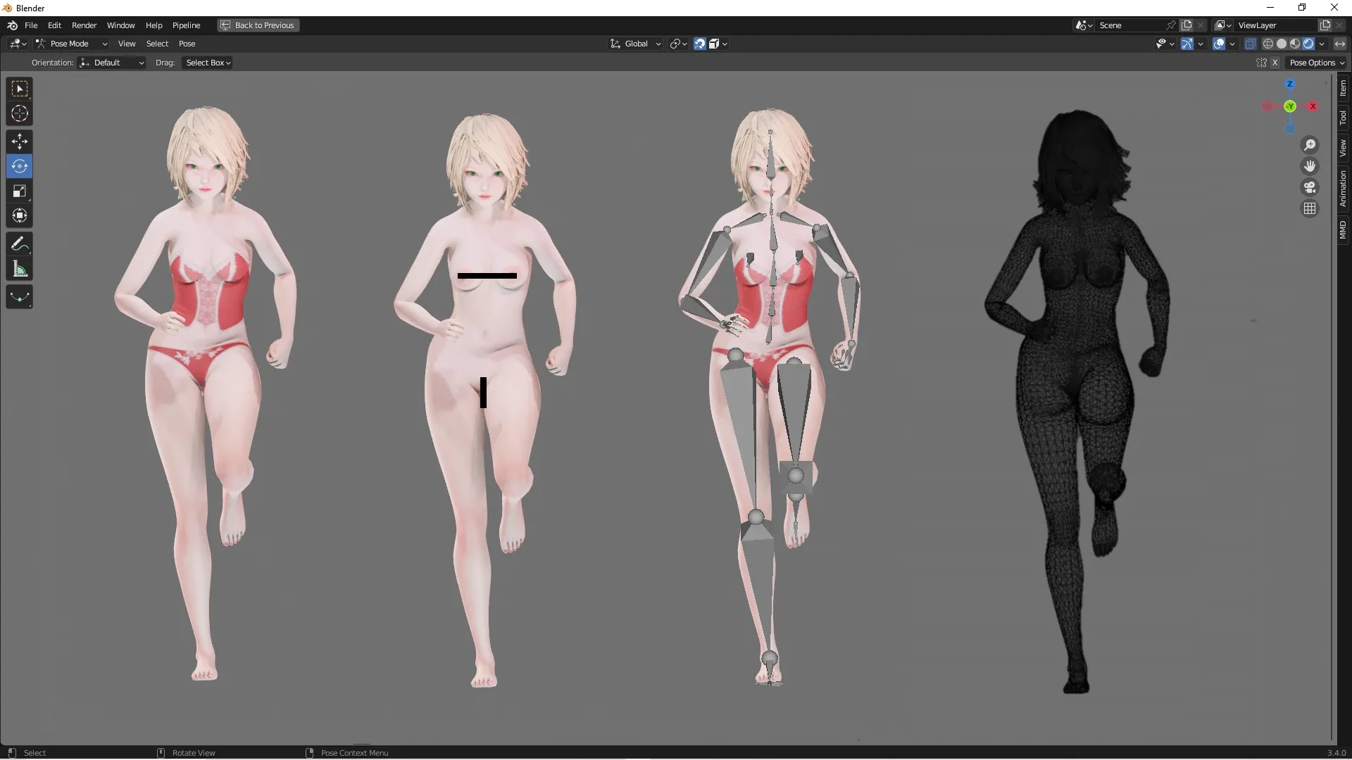 Lingerie Clothes 0007 Rigged FlippedNormals