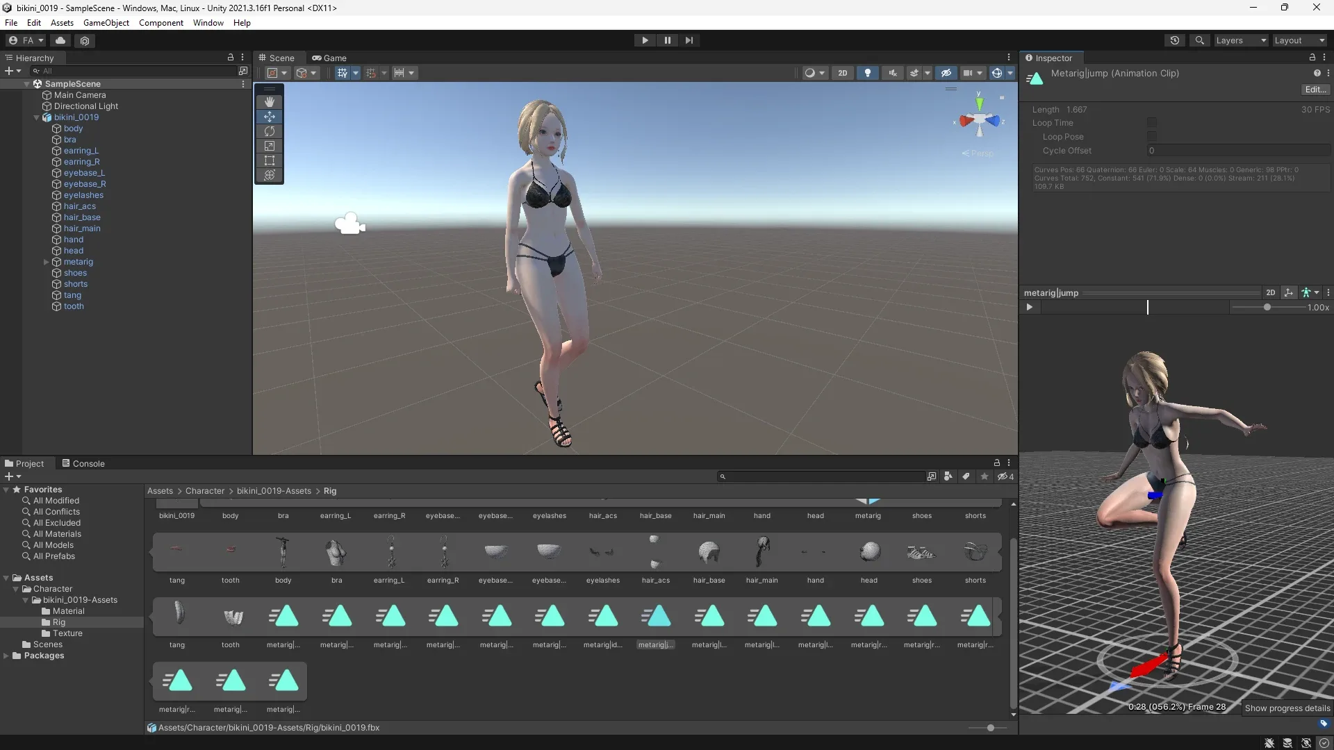 Bikini Clothes 0019 Rig Unreal FlippedNormals