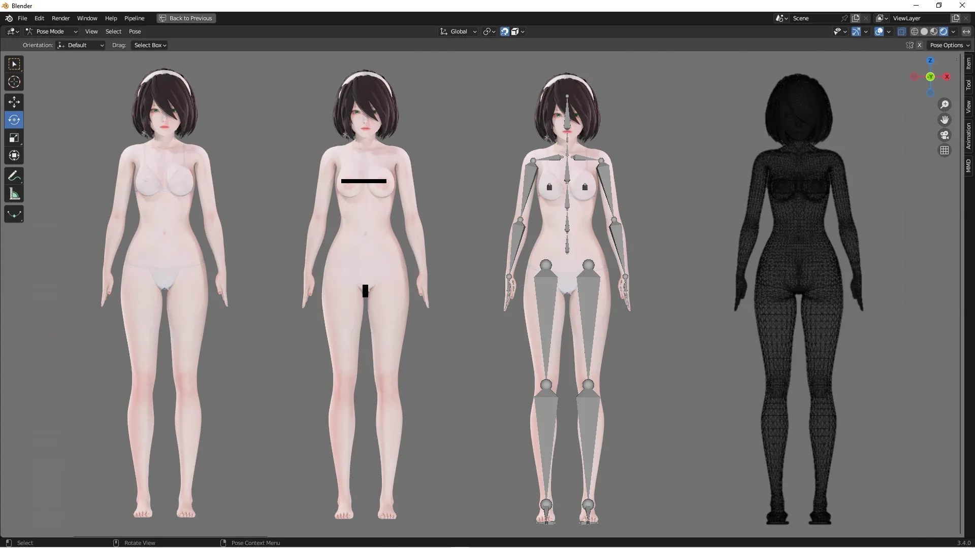 Lingerie Clothes 0011 Rigged FlippedNormals