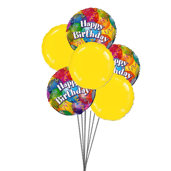 Sparkling Birthday balloons (3 Latex & 3 Mylar Balloons)