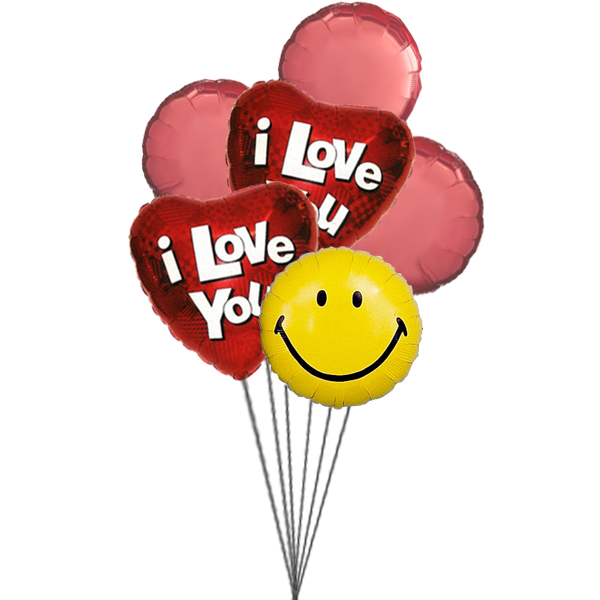 Sparkling Hearts Balloons (3 Latex & 3 Mylar Balloons)