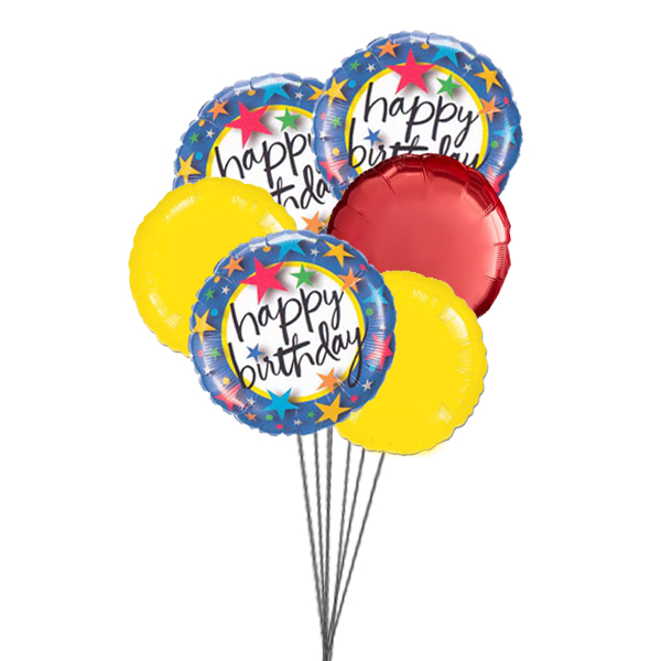 Colourful balloons (3 Latex & 3 Mylar Balloons)