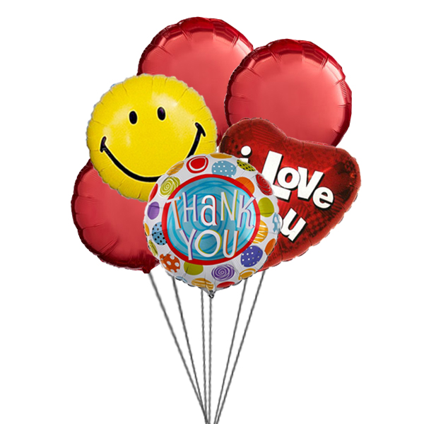 Sweet Smiles Balloons (3 Latex & 3 Mylar Balloons)