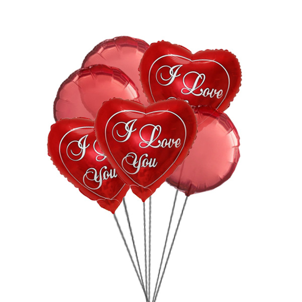 Love you Balloon Bouquet (3 Latex & 3 Mylar Balloons)