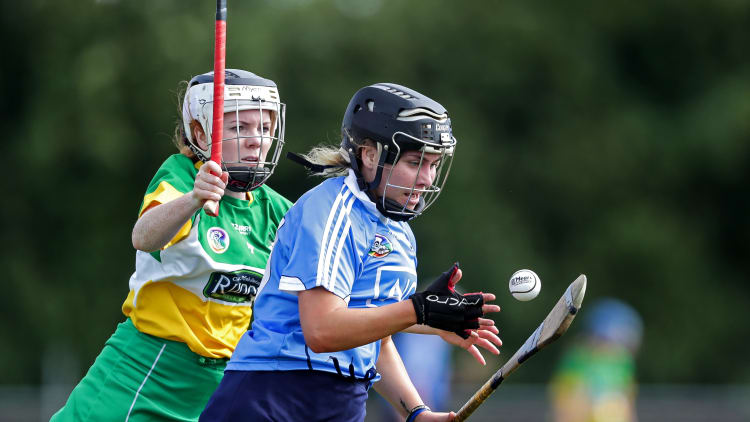 Dublin's Aoibhe Dillon in action against Offaly in the Liberty Insurance All-Ireland Junior Camogie semi-final.