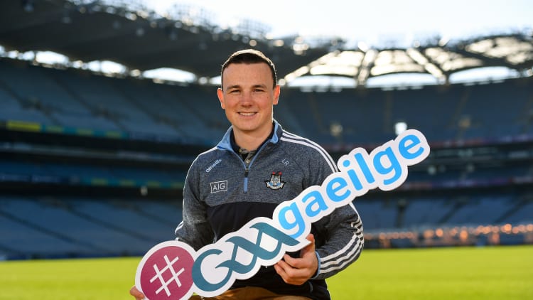 Dublin hurler Liam Rushe pictured at the #GAAGaeilge launch at Croke Park.