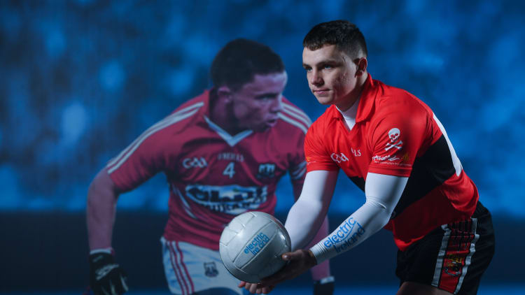UCC and Cork footballer Sean Powter pictured at the launch of the Electric Ireland First Class Rivals campaign on Tuesday.