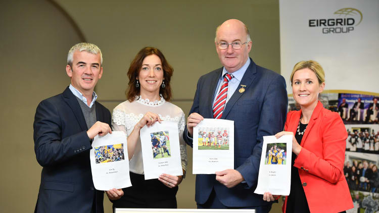Ferns St. Aidan’s in Co. Wexford, Tramore GAA in Co. Waterford, Éire Óg GAA in Co. Roscommon and St. Brigid’s GAC from Co. Antrim, have been announced as the winners of the 2018 EirGrid Digital Clock and Scoreboard competition.
