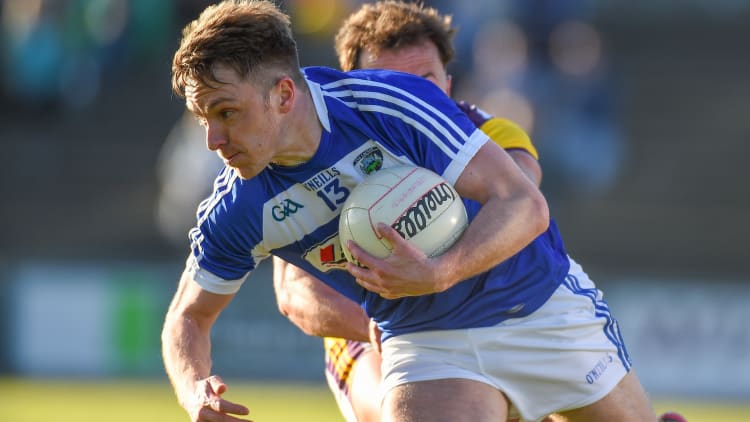 Laois forward Ross Munnelly on the attack.