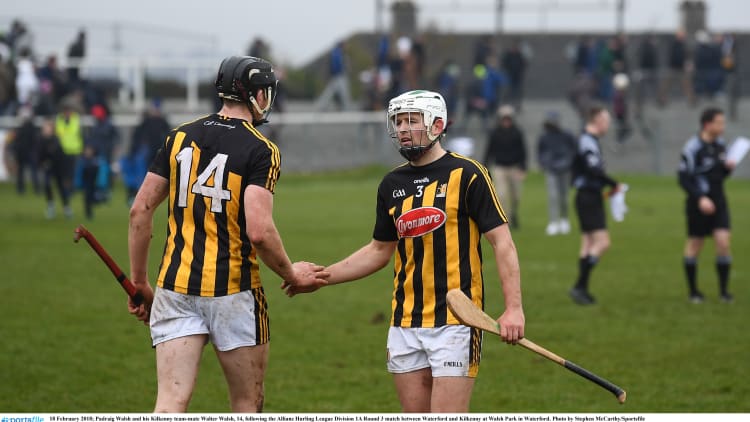 Walter Walsh and Padraig Walsh following the game at Walsh Park.