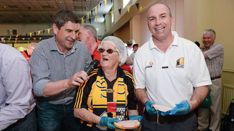 Michael Duignan, DJ Carey and Ann Purcell making sandwiches