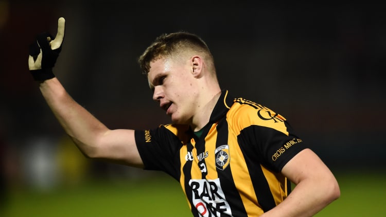 Crossmaglen Rangers' Oisin O'Neill celebrates at the Athletic Grounds.