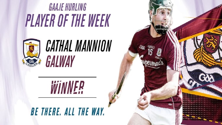 GAA.ie Hurler of the Week Cathal Mannion.