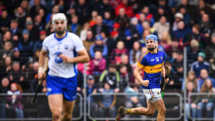 John McGrath celebrates after scoring the decisive goal for Tipperary.