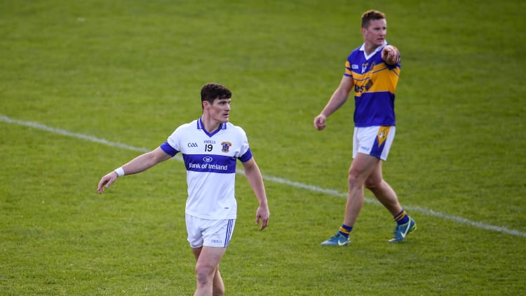 Diarmuid Connolly of St. Vincent's and Ciaran Kilkenny of Castleknock pictured during their Dublin SFC Quarter-Final clash at Parnell Park.