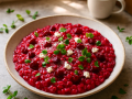 Beetroot and Young Garlic Risotto