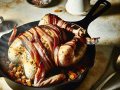 Herb-Infused Roast Turkey with Savory Bacon Stuffing