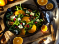 Festive Arugula Salad with Citrus, Blue Cheese & Pomegranate