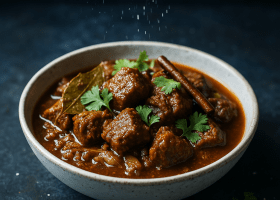 Indian Aromatic Beef Curry with Spiced Tempering