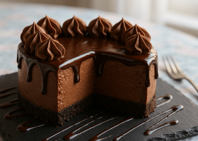 Decadent Chocolate Cheesecake with Ganache