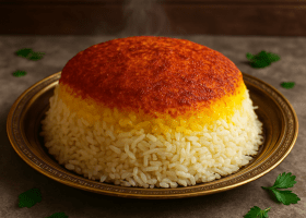 Persian Saffron Rice with Tahdig Crust