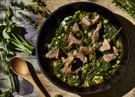Herb-Infused Lamb Fricassée with Greens