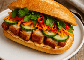 Bánh Mì Thịt Heo Giòn (Vietnamese Crispy Pork Belly Rolls)