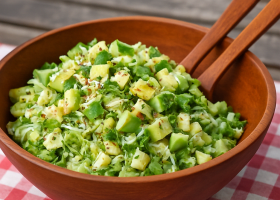Winter Avocado Salad with Cabbage, Apple, and Celery Root