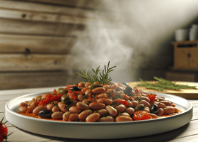 Giant Beans with Fresh Tomato, Mint, and Spicy Pepper