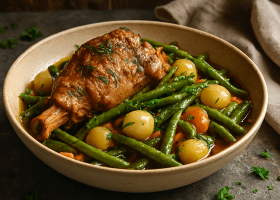 Braised Lamb with Green Beans and Pearl Onions