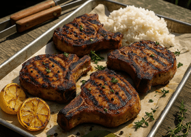 Filipino Adobo–Grilled Pork Chops