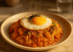 Korean Kimchi and Bacon Fried Rice (Kimchi Bokkeumbap)