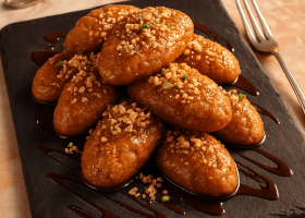 Classic Greek Melomakarona with Honey Syrup