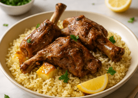 Greek Lamb with Lemon Pilaf