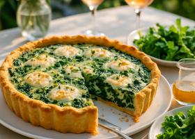 Rustic French Spinach & Chèvre Quiche
