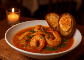 Provencal Shrimp Stew with Rouille and Baguette