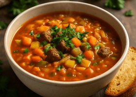 Moroccan Diced Vegetable Soup - Chorba Fassia