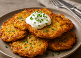 Hungarian Air-Fried Potato Pancakes (Tócsni)