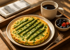 Baked Asparagus and Yogurt Omelette