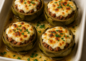 Stuffed Artichokes with Minced Beef and Easy Béchamel