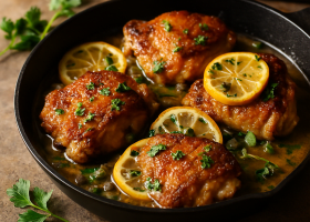 Crispy Chicken Thigh Piccata