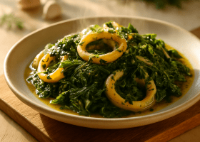 Calamari with Spinach and Dill