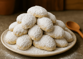 Traditional Greek Butter Almond Cookies (Kourabiedes)
